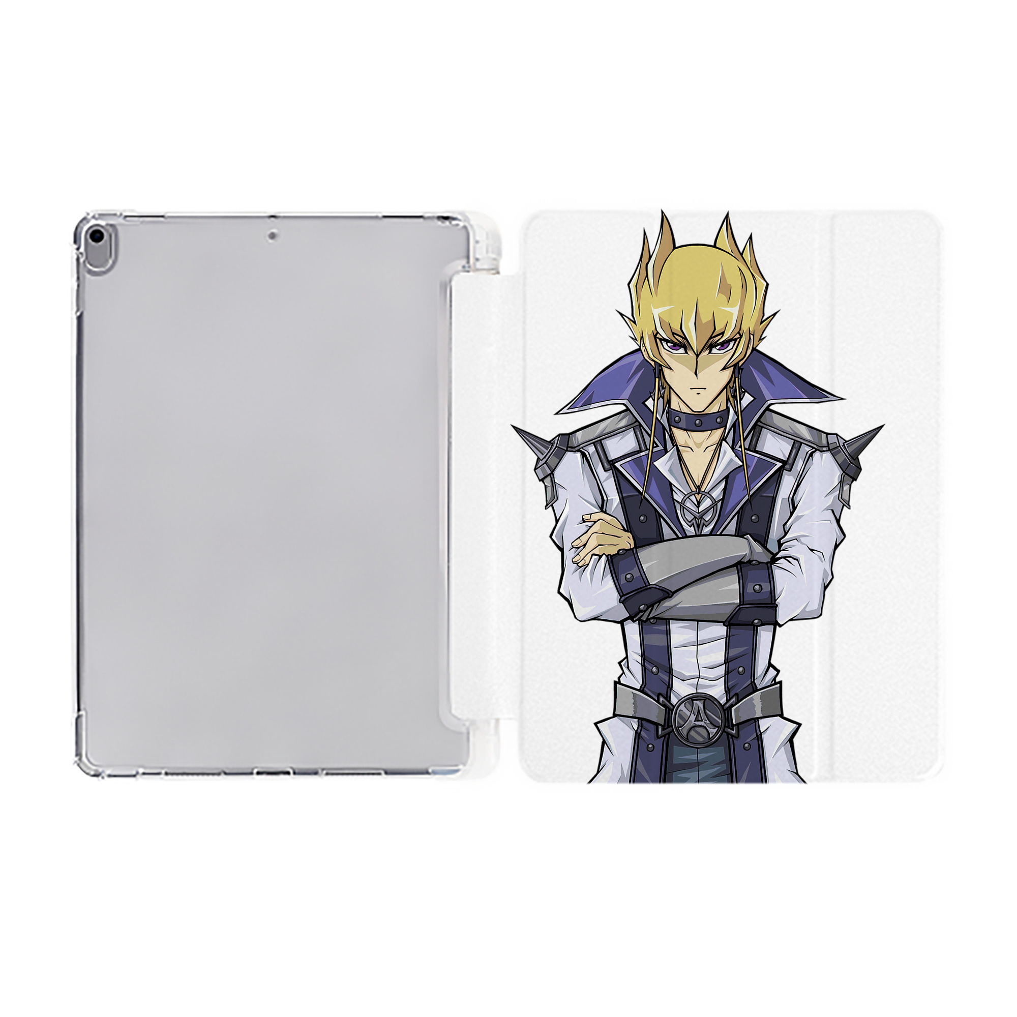 （画像用） 遊☆戯☆王 Yu-Gi-Oh! IPad ケース ペン収納付き 三つ折りスタンド PUレザー×シリコン 対応機種9.5/10.5/10.9インチ